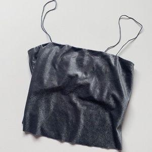 Silver velvet cropped cami